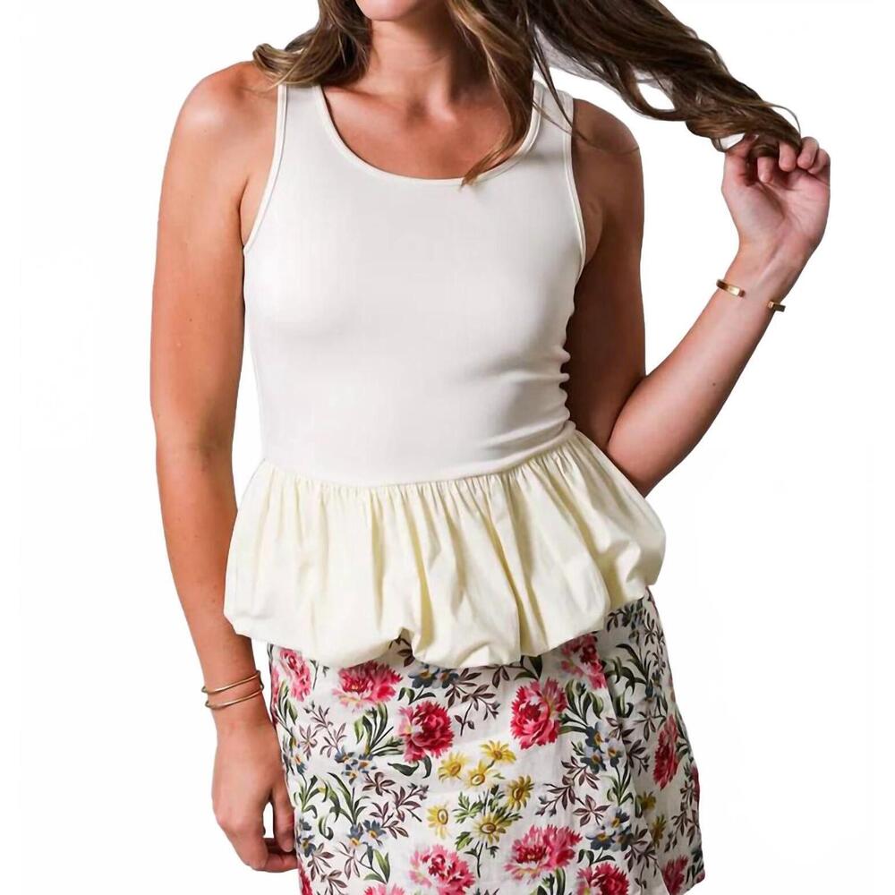 NEW WEST OF bella sleeveless peplum top in white